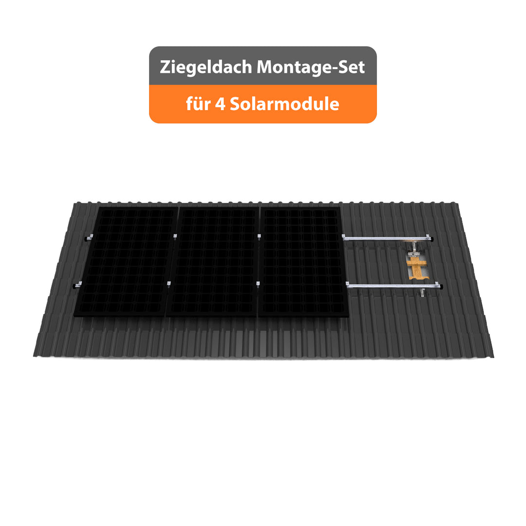 SunLit Ziegeldach Montagesatz für 4 Solarmodule - Dachhaken