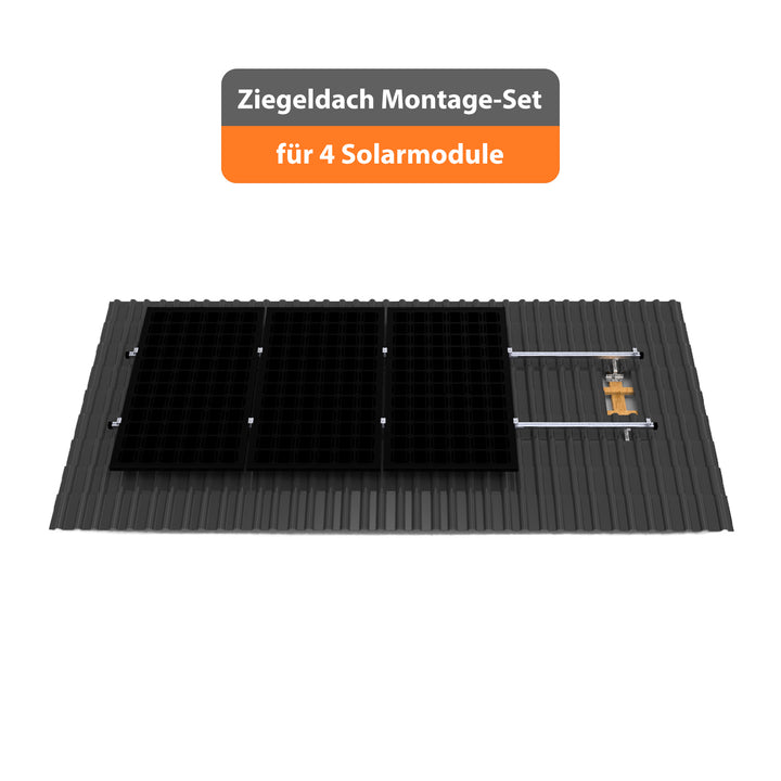 SunLit Ziegeldach Montagesatz für 4 Solarmodule - Dachhaken