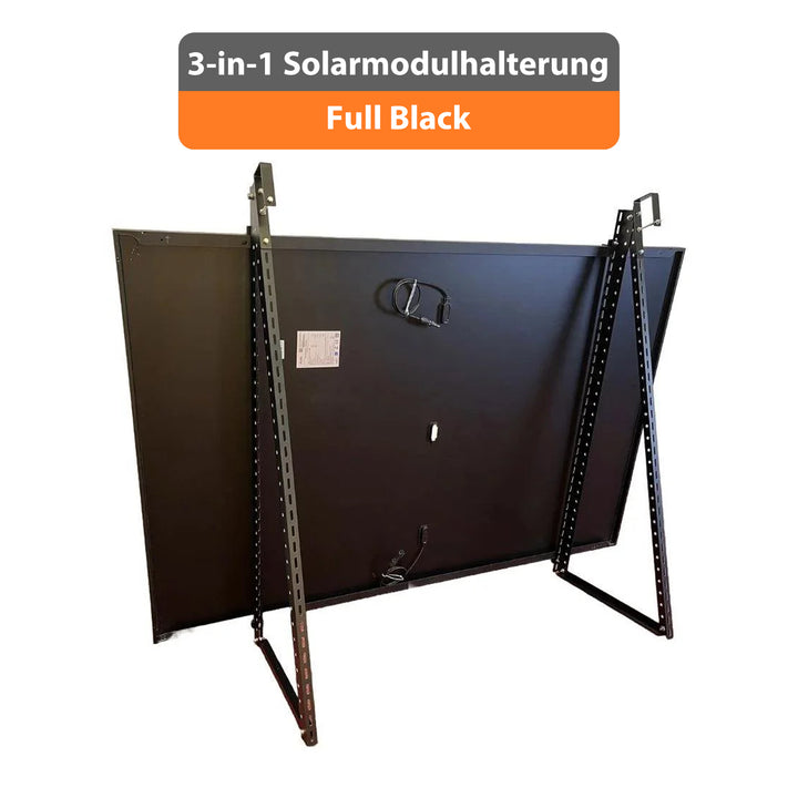 SunLit Solarmodulhalterung 3-in-1 (Full-Black) für Balkonkraftwerk MSH-01B - Balkon, Terrasse, Flachdach