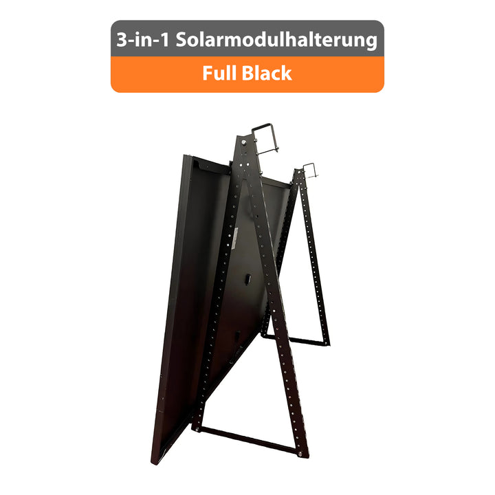 SunLit Solarmodulhalterung 3-in-1 (Full-Black) für Balkonkraftwerk MSH-01B - Balkon, Terrasse, Flachdach