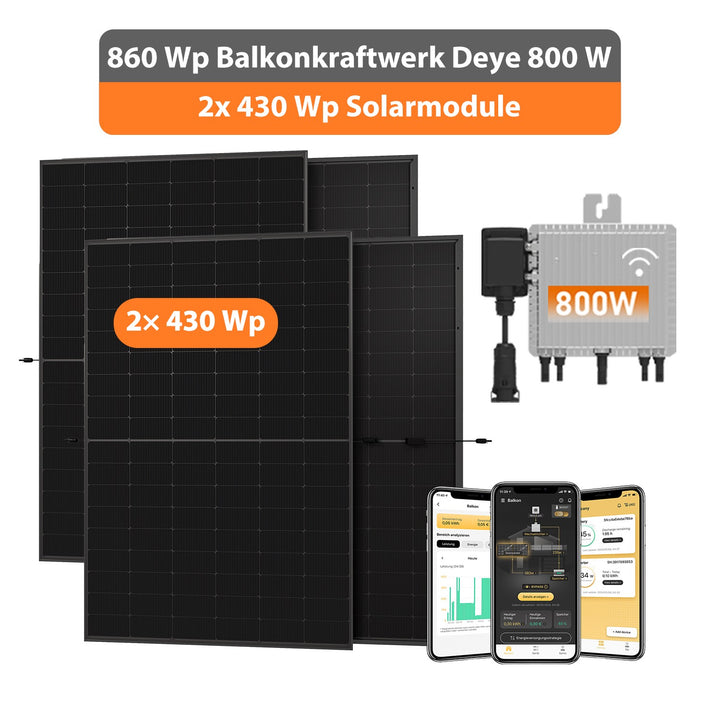 SunLit 800 Watt Balkonkraftwerk Plug & Play Komplettset