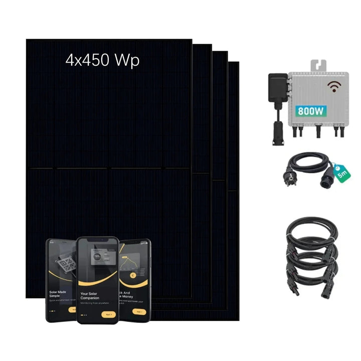 1800 Wp Balkonkraftwerk Plug & Play – Komplettset inkl. Zubehör