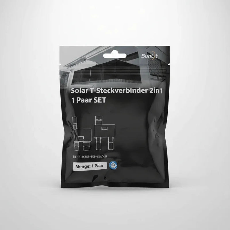 Solar T-Steckverbinder 2in1 Ideal für Balkonkraftwerke - MC4-Kompatibel Für Balkonkraftwerke WonderVolt