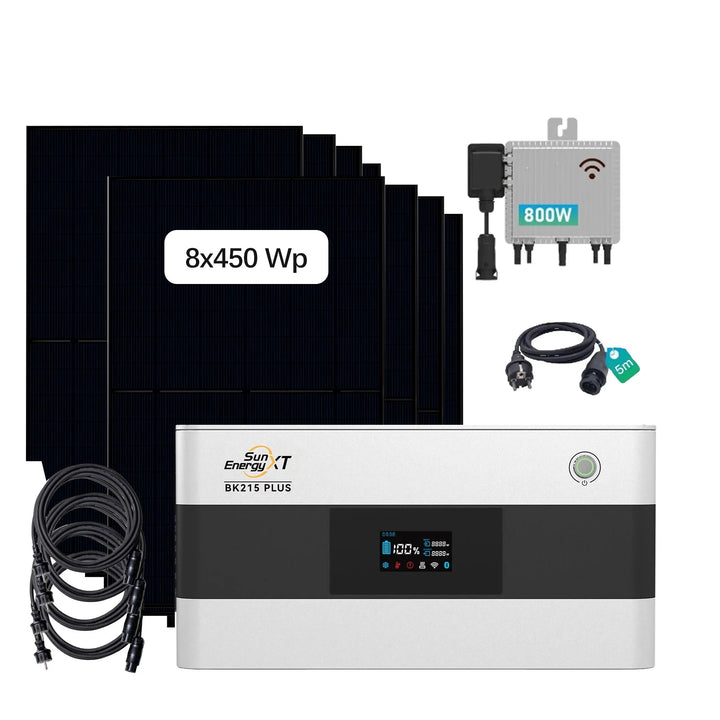 SunEnergyXT 3600 Wp Balkonkraftwerk-Komplettset mit Speicher