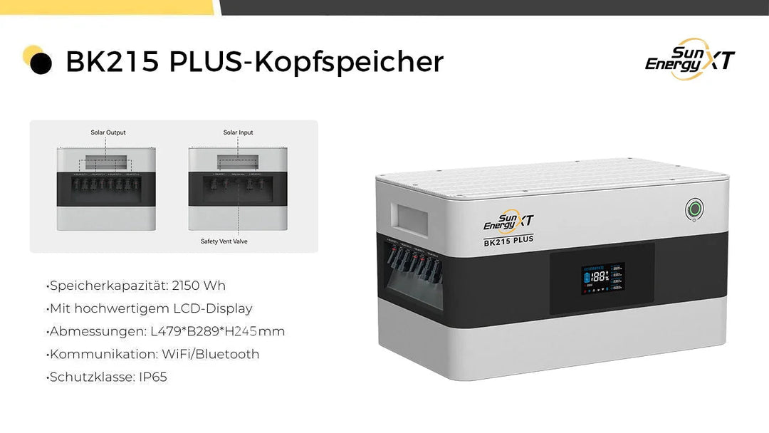 SunEnergyXT BK215 (2,15 kWh) XXL inkl. 4x 430 Wp Solarmodule + 2000 W Wechselrichter (Copy) SunEnergyXT