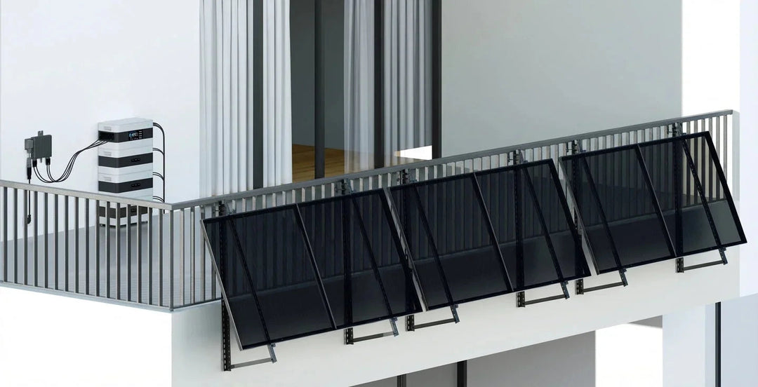 SunEnergyXT Solarmodulhalterung 3-in-1 (silber) für Balkonkraftwerk MSH-01A / MSH-02A - Balkon, Terasse, Flachdach