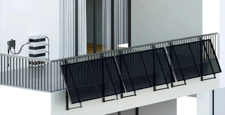 SunEnergyXT Solarmodulhalterung 3-in-1 (Silber) für Balkonkraftwerk – Balkon, Terrasse , Flachdach
