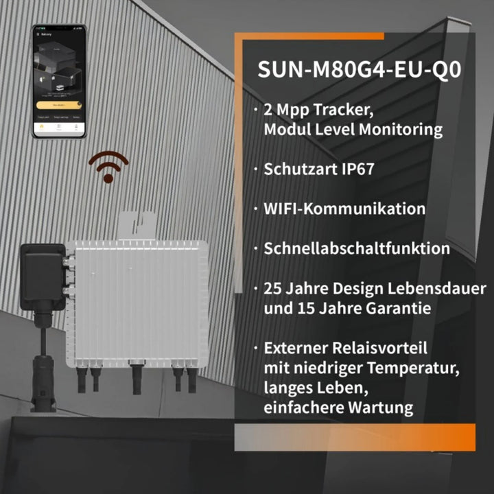 APsystems EZ1-M 800 Watt Mikrowechselrichter - WLAN, Bluetooth