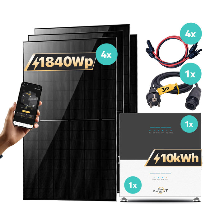 SunEnergyXT 500 PRO Komplettset – 10 kWh / 2.400 W / 1.840 Wp – Komplettset